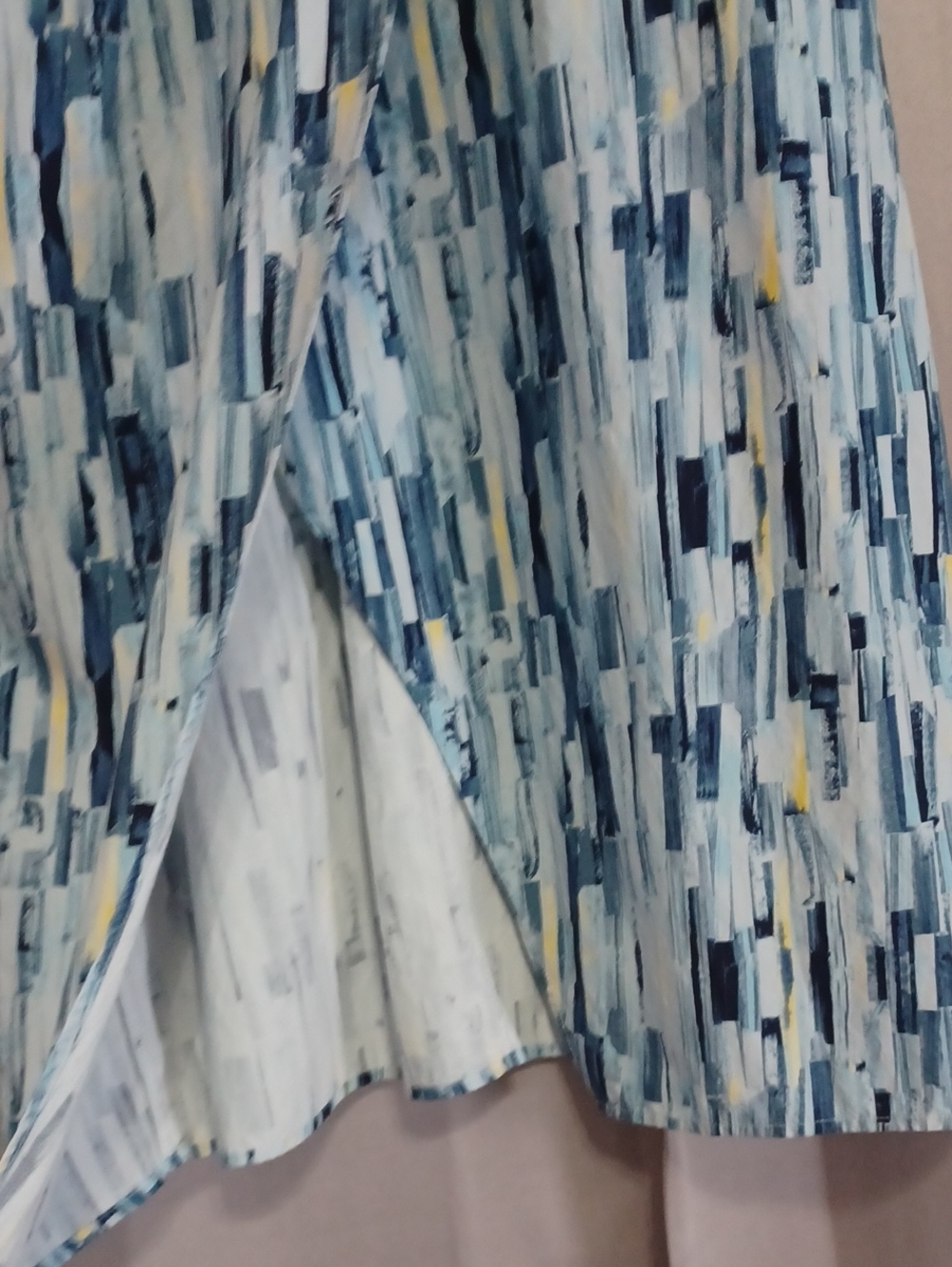 89th&Madison Short Sleeve Faux Wrap Midi Dress Pockets Sz M Elastic Waist Blue - Picture 10 of 15